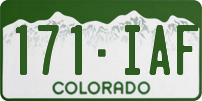 CO license plate 171IAF