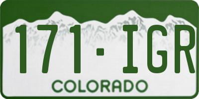 CO license plate 171IGR