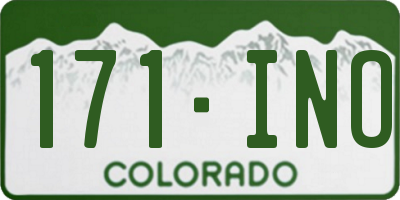 CO license plate 171INO