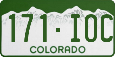 CO license plate 171IOC