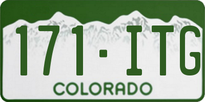 CO license plate 171ITG