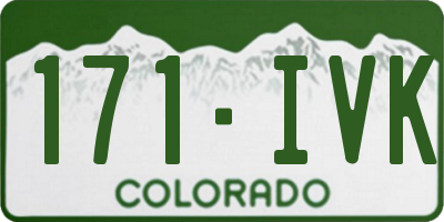 CO license plate 171IVK