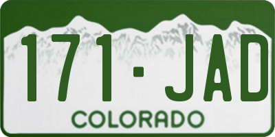 CO license plate 171JAD