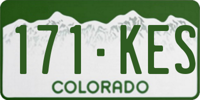 CO license plate 171KES