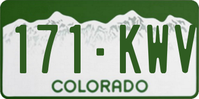 CO license plate 171KWV