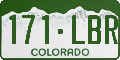 CO license plate 171LBR