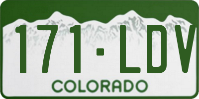 CO license plate 171LDV