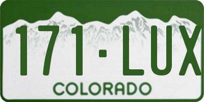 CO license plate 171LUX