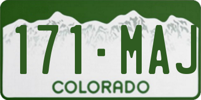 CO license plate 171MAJ