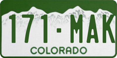 CO license plate 171MAK