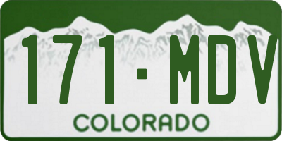 CO license plate 171MDV