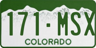 CO license plate 171MSX