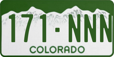 CO license plate 171NNN