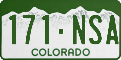 CO license plate 171NSA