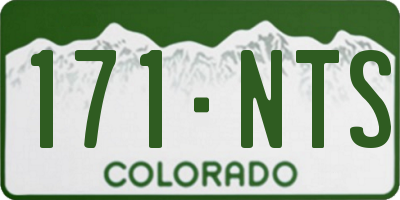 CO license plate 171NTS