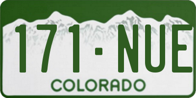 CO license plate 171NUE