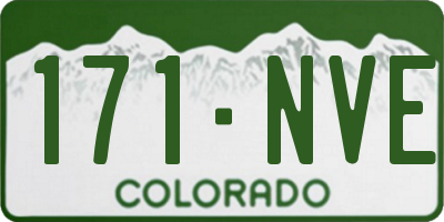 CO license plate 171NVE