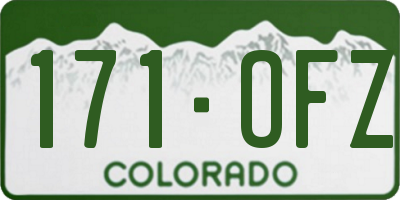 CO license plate 171OFZ