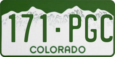 CO license plate 171PGC