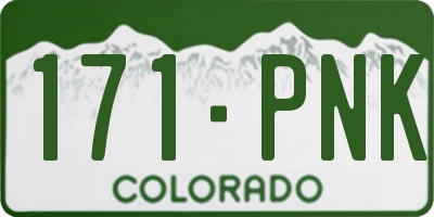 CO license plate 171PNK