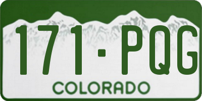 CO license plate 171PQG