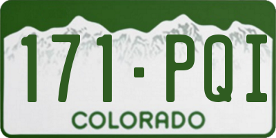 CO license plate 171PQI