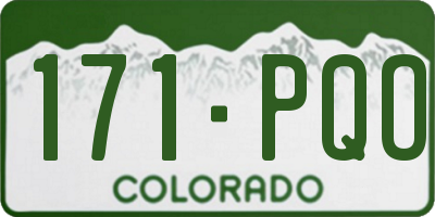 CO license plate 171PQO