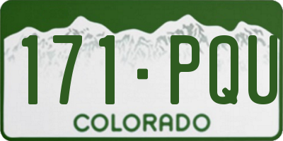 CO license plate 171PQU