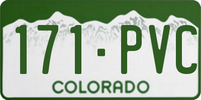 CO license plate 171PVC
