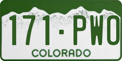 CO license plate 171PWO