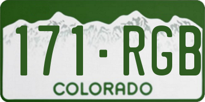CO license plate 171RGB
