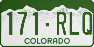 CO license plate 171RLQ