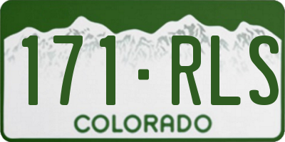 CO license plate 171RLS