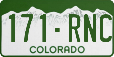 CO license plate 171RNC