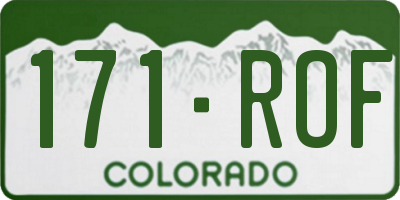 CO license plate 171ROF