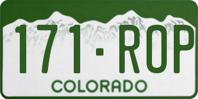 CO license plate 171ROP