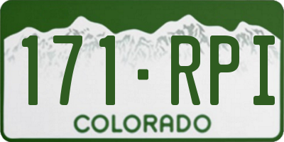 CO license plate 171RPI