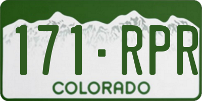 CO license plate 171RPR