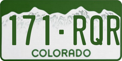 CO license plate 171RQR