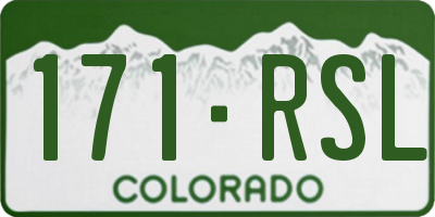 CO license plate 171RSL