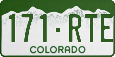 CO license plate 171RTE