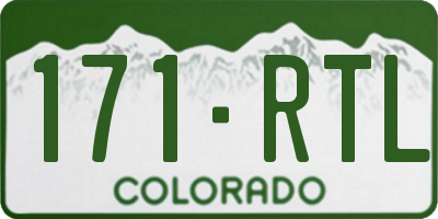 CO license plate 171RTL