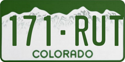 CO license plate 171RUT