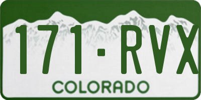 CO license plate 171RVX