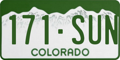 CO license plate 171SUN