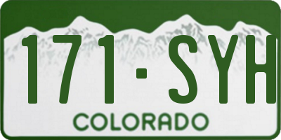 CO license plate 171SYH