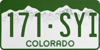 CO license plate 171SYI