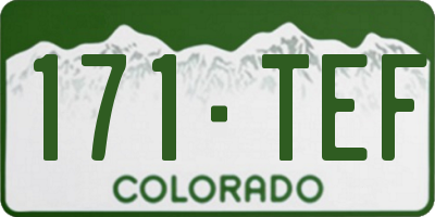 CO license plate 171TEF