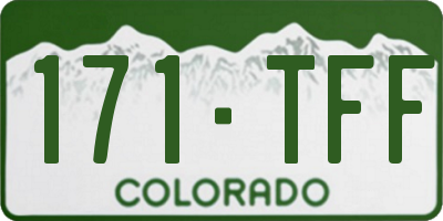 CO license plate 171TFF