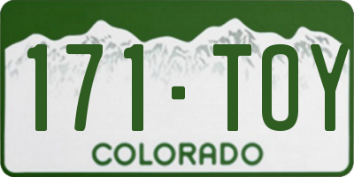 CO license plate 171TOY